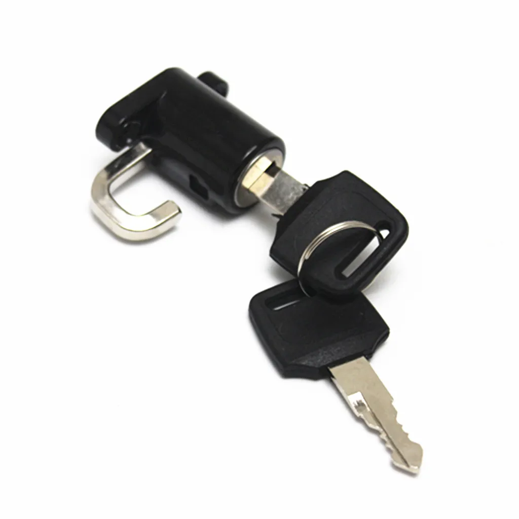 Universal Motorcycle Motorbike Bike Helmet Lock Hanger Hook & 2 Keys Black Plastic and Metal Never fade NOT spot Durable