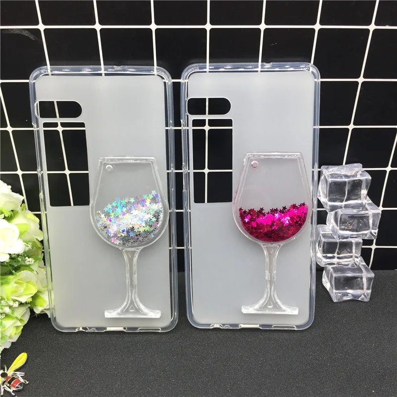 

Hot Red Wine Glass Liquid Quicksand Transparent Phone Case Soft Silicone TPU Cover for Meizu Pro 7 Housing