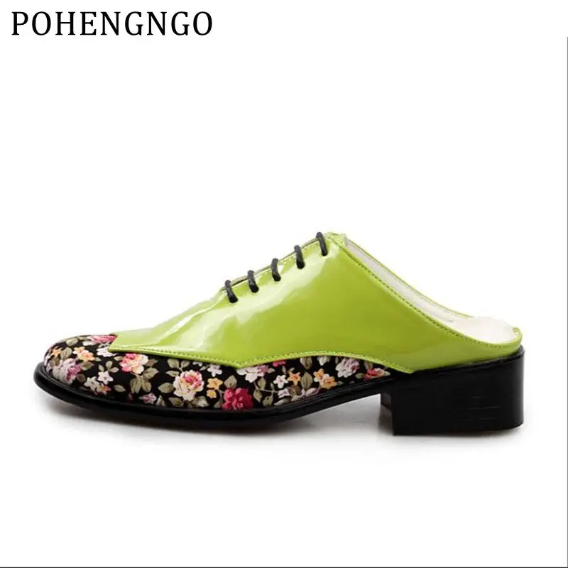 

Men Sandals 2019 New Summer Deluxe Printed Slippers men loafers PU Leather beach sandals adult causal business wedding Heels