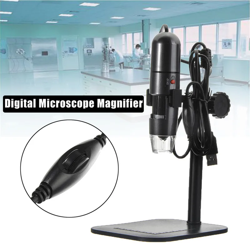 

10 Mega Pixels High Resolution 1000X 8 LED USB Digital Microscope Endoscope Camera Microscopo Magnifier with Rise Fall Holder