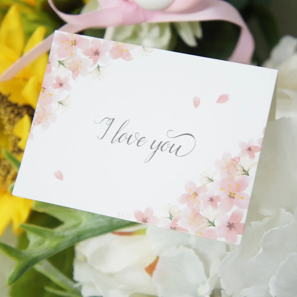 25pcs Mini Fold Card Romantic Sakura Cherry Blossom I Love You Style Multi Use Scrapbooking Party Invitation Diy Gift Card Message Card Folding Cardscard Folding Aliexpress