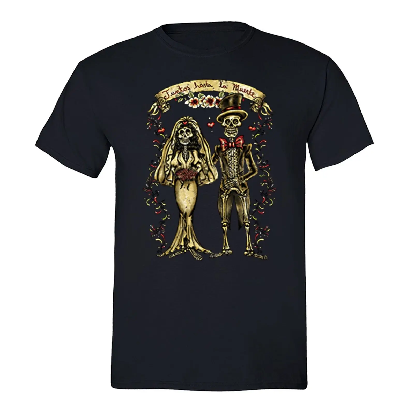 Mens Bride Groom Skeletons Sugar Skull Day Dead Dia de Muertos Mexican T-shirt Summer Men'S fashion Tee 2019 t shirt | Мужская
