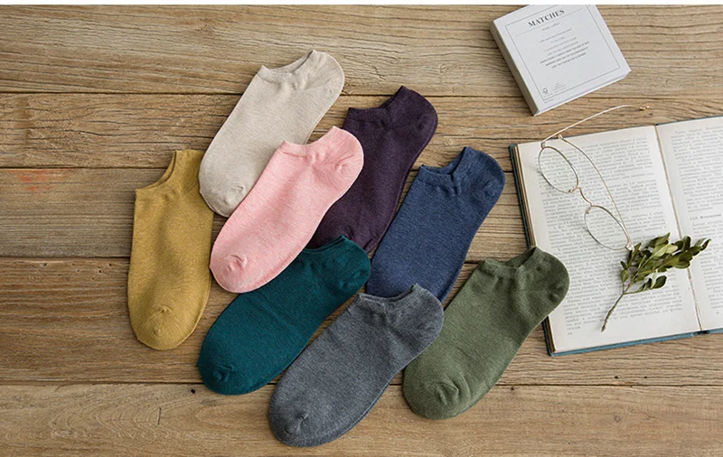 Женские хлопковые короткие носки, повседневные женские носки, 16 однотонных цветов, летние короткие носки, Calcetines Mujer, новинка