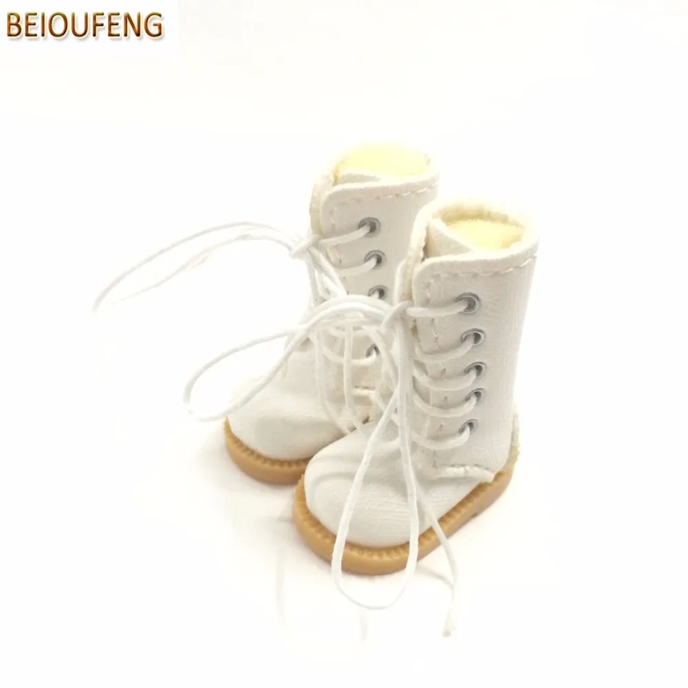 BEIOUFENG BJD دمية أحذية عالية الأحذية للدمى ، 3.8 سنتيمتر رياضة للدمى الاكسسوارات ، السببية حذاء قماش ل بليث دمية لعبة 6 زوج