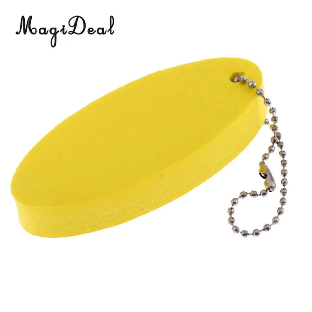 MagiDeal Oval Shaped EVA Foam Floating Key Ring Beads Boat Keychain for Canoe Kayak Rafting Canoeing Sailing Acce Black/Yellow