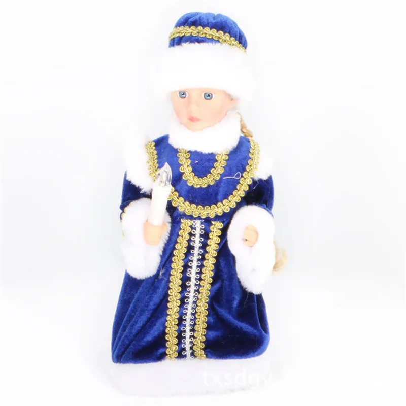 Популярная русская Поющая Кукла Снегурочка для декора, электрическая Музыкальная Рождественская кукла, игрушка Снегурочка, рождественские подарки для детей, игрушка