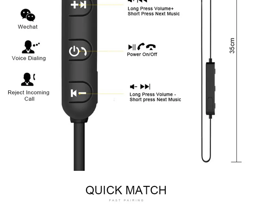 Магнитные беспроводные Bluetooth наушники BT Водонепроницаемая спортивная Гарнитура Bluetooth 4,2 Встроенный микрофон Bluetooth беспроводные наушники