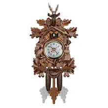 Винтажное украшения для дома настенные часы с птицей Висячие деревянные часы с огурцом для гостиной маятниковые часы ремесленные художественные часы для нового дома