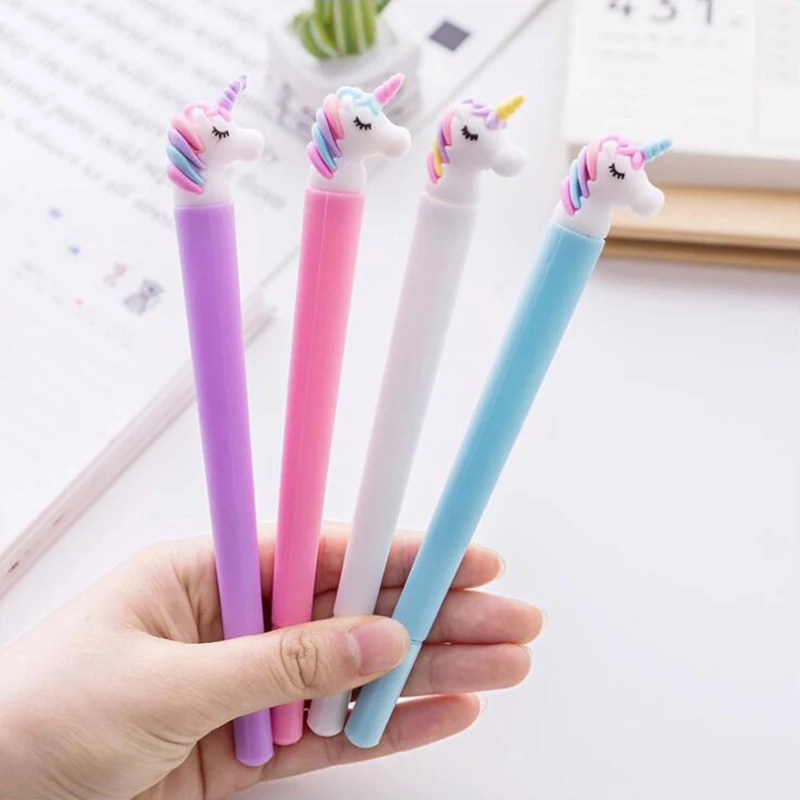 

Candy Colored Unicorn Gel Pen DIY Office Stationery and School Supplies Smooth Writing Black and Blue Ink 0.38mm Pen 1PCS