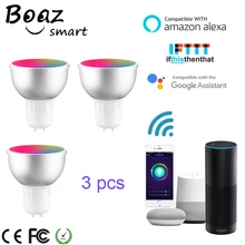 Boaz-EC Smart Wifi GU5.3 Точечный светильник с дистанционным управлением Wifi умная лампа RGBW Светодиодная лампа светильник Alexa Echo Google Home IFTTT Tuya Smart