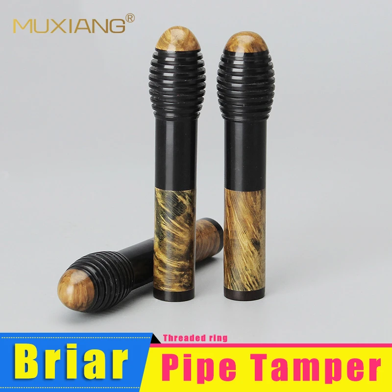 

RU-MUXIANG High Quality Imported Briar Wood Smoking Pipe Tamper Pipe Accessories Cleaner Tools Match with Pick Reamer ff0034