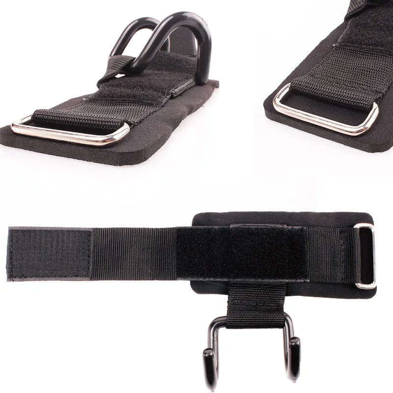  Weightlifting Hook with Heavy Duty Wrist Adjustable Strap Power Lifting Support Hooks for Fitness B