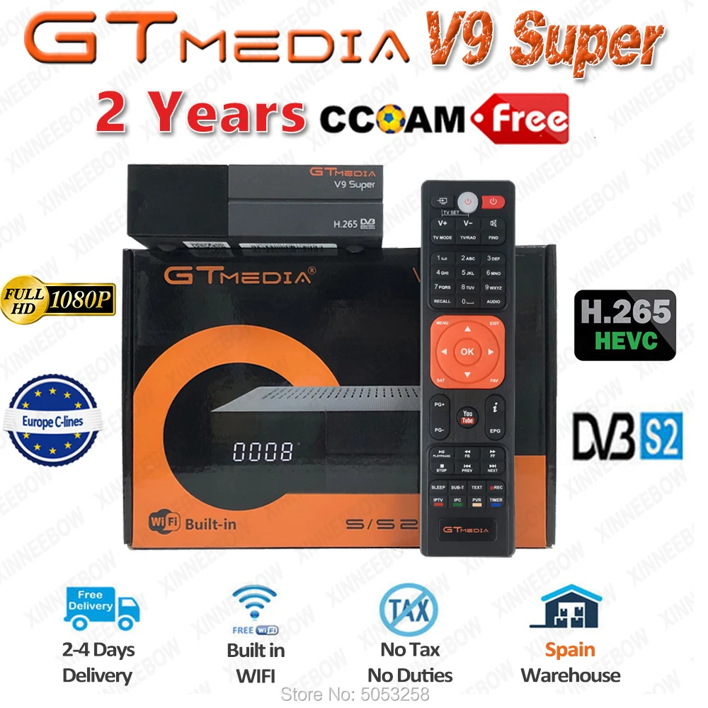 2 года бесплатно Cccam cline Испания Gtmedia v8 nova Freesat v8 рецептор Германия отправка из Испании быстрая - Цвет: Белый