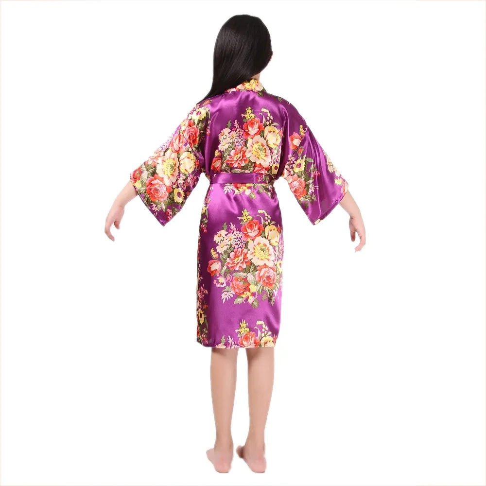 Цветок халат для девочки для свадьбы пятно шелковой ночной рубашке sleeprobe детская Повседневное халат невесты Вечерние кимоно вечерние