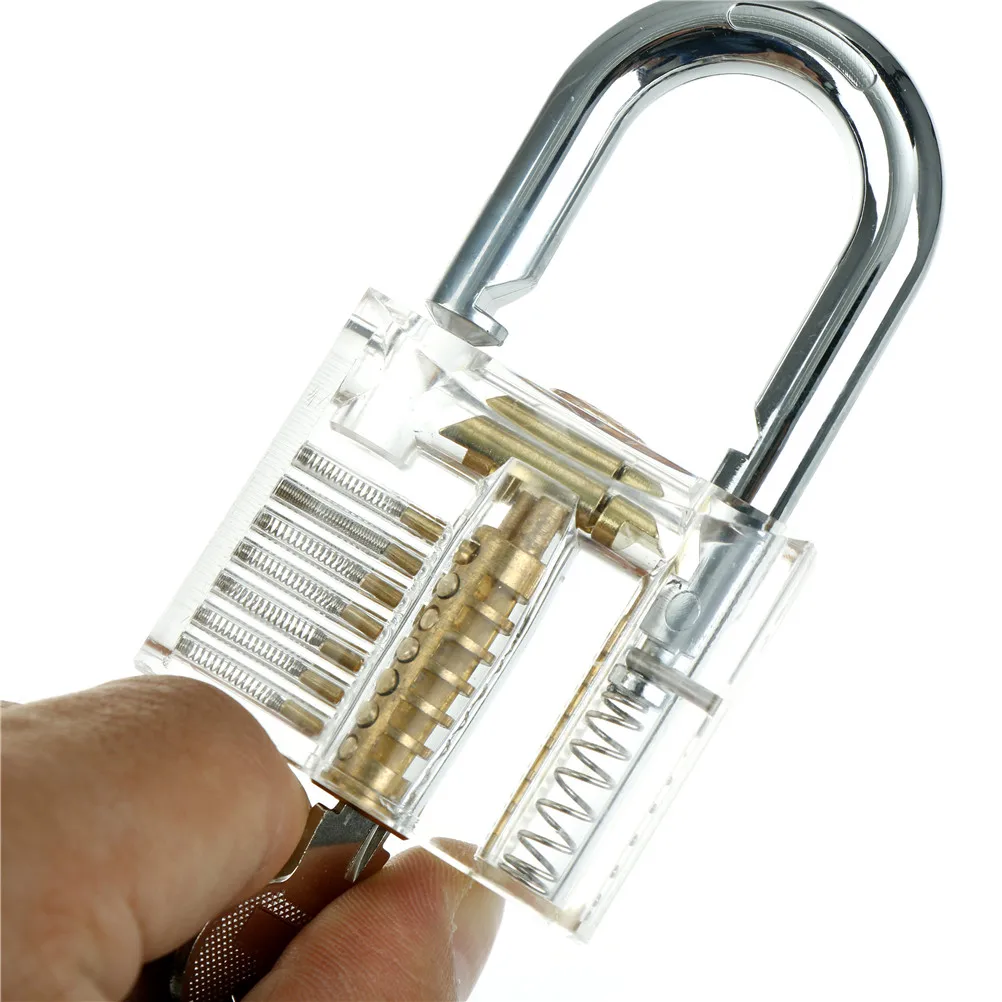 

1Set Transparent Unlocking Picking Tools Lock Locksmith With Practice Padlocks