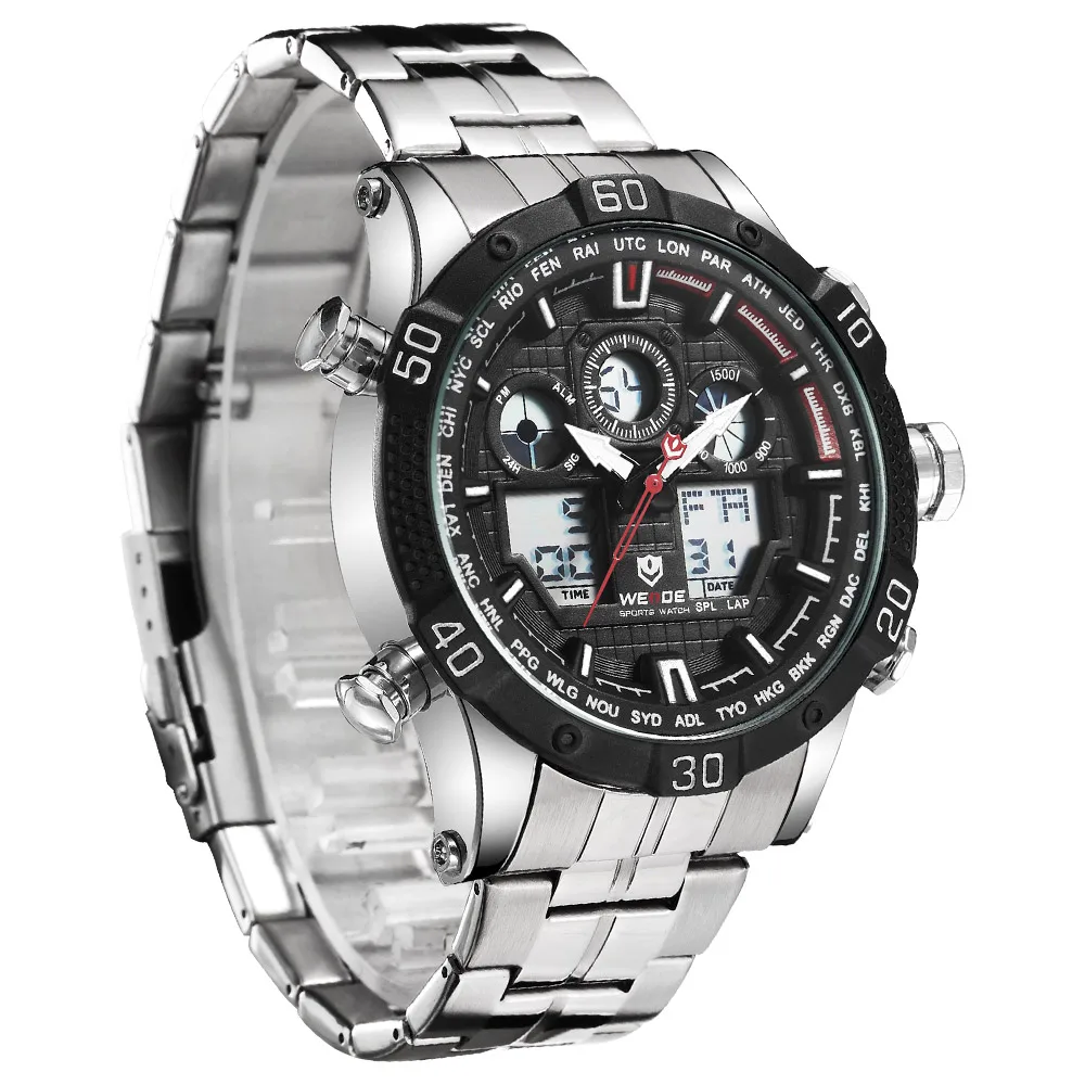 WEIDE Кварцевые Спортивные Наручные Часы повседневные Оригинальные мужские часы