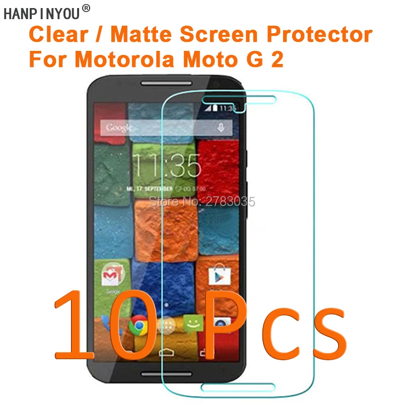 10 шт. для Motorola Moto G 2 2nd Gen + 1 2014 HD Прозрачная/Антибликовая матовая защитная пленка