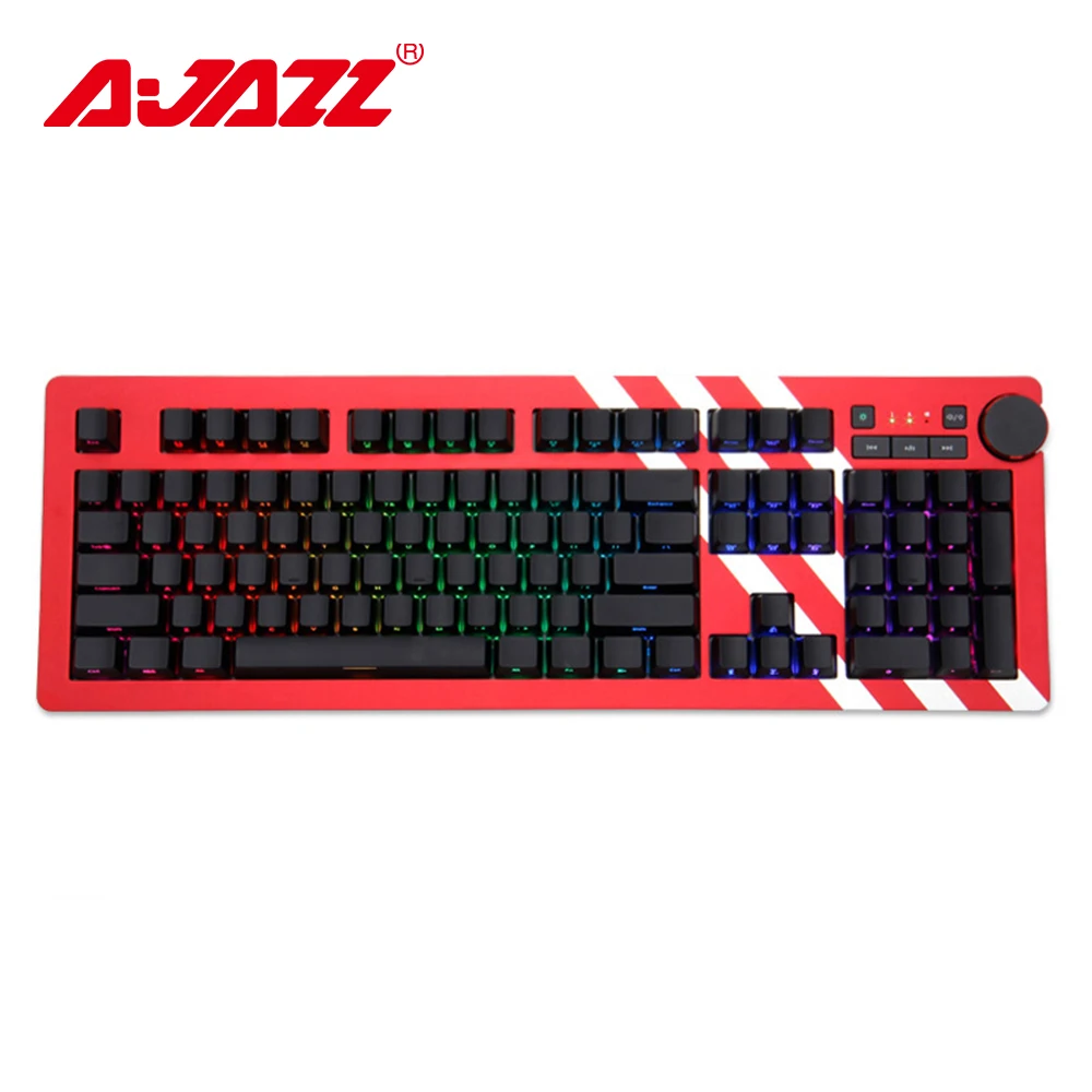 Игровая клавиатура Ajazz AK60 RGB серебристый и синий переключатель 110 клавиш RGB подсветка ABS Материал USB Проводная Механическая клавиатура