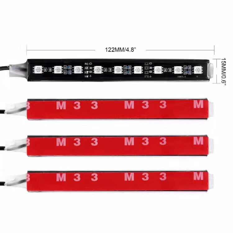 1 комплект автомобильных светодиодных лент RGB 5050 DRL 4 smd с дистанционным