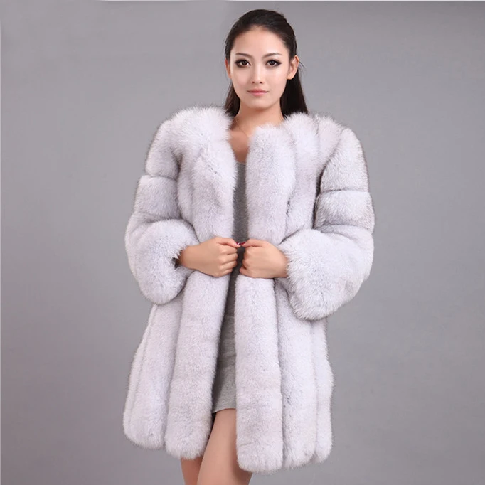 ZADORIN S-4XL Winter Luxury Faux Fox Fur Coat Slim Long Pink Red Blue Faux Fur Jacket Women Fake Fur Coats manteau fourrure
