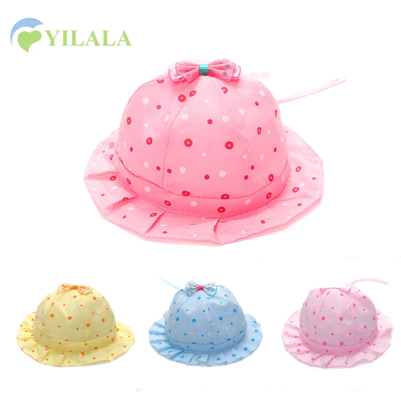 

Panama Baby Hat BowKnot Girls Sun Hat Newborn Baby Spring Summer Cap Sweet Girls Dots Bucket Cap Cotton Baby Girls Clothing