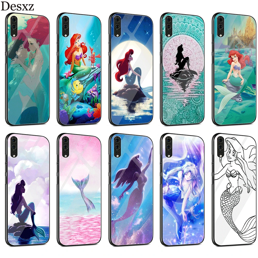 Чехол Desxz Ariel Little Mermaid De Glass для Huawei P10 P20 Lite Pro P Smart Mate 10 20 Y6 Y9 Honor 7A 8X9 | Мобильные