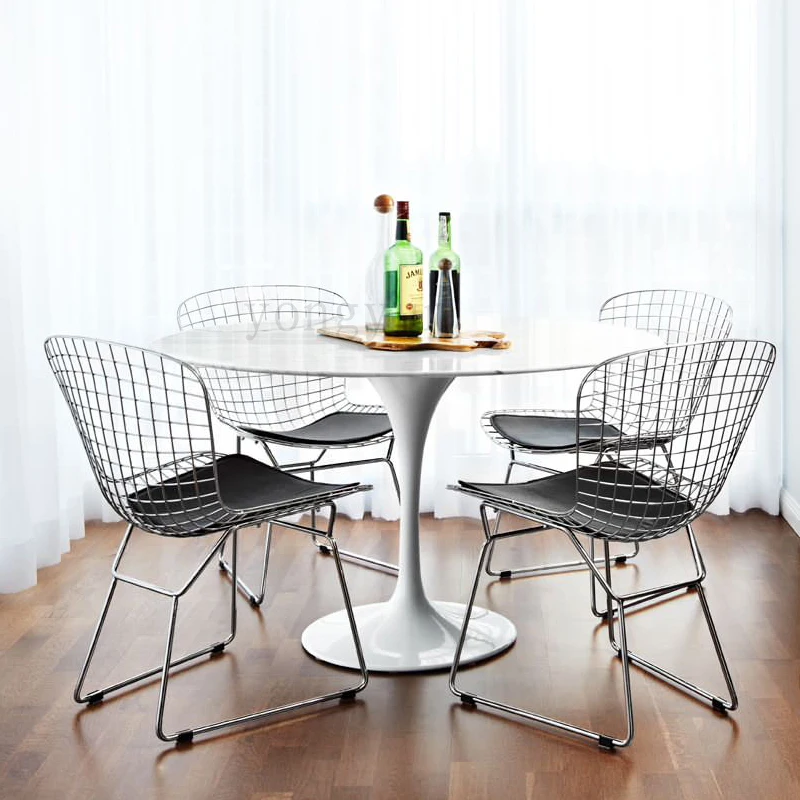 Filo Stoel unupholstered Moderne E Minimaliste sedie da pranzo in Ferro  filo di acciaio cromato con e PU cuscino|dining chair|iron dining  chairbertoia wire - AliExpress