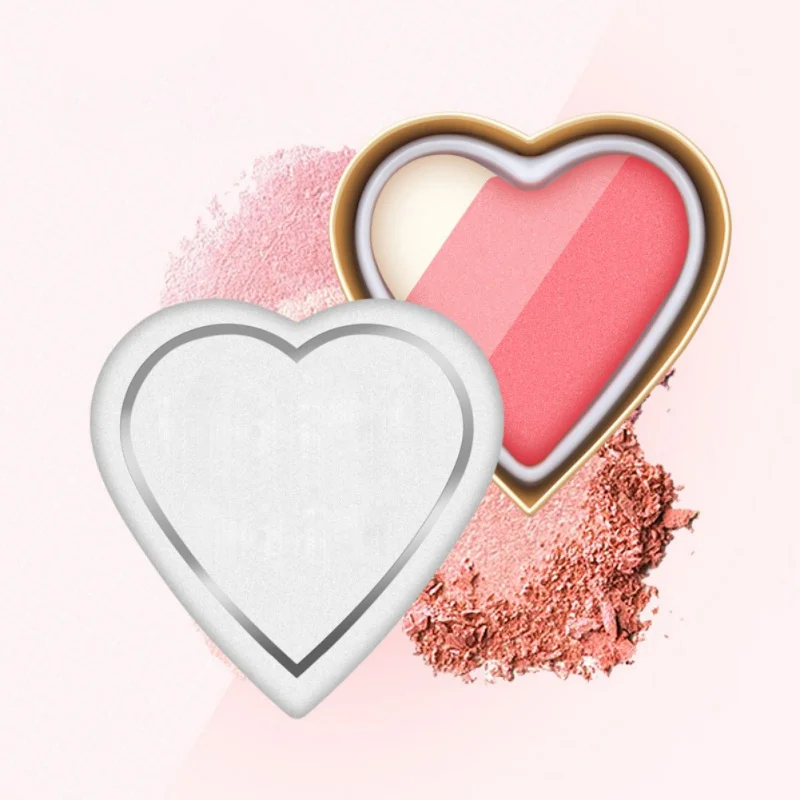 Гладкая палитра теней для век Shimmer Heart Shaped Blush Eye Shadow Makeup Cosmetic Blush Cream