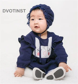 

Dvotinst Newborn Baby Girls Clothes Dresses Bodysuits Rabbit Ruffled Dress+Hat Cute Outfits Infant Toddler Jumpsuit Costume
