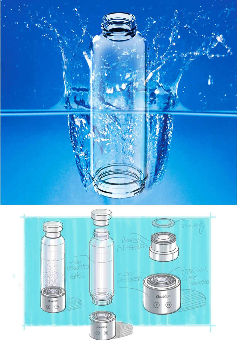 USB генератор водорода ионизатор воды фильтр для чистого H2 PEM богатый водород щелочной бутылки электролиза напиток водород воды