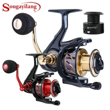 Sougayilang Рыболовная катушка 13+ 1BB 5,2/5,5: 1 высокоскоростная зубчатая Бесшумная тормозная система спиннинговые Катушки с бесплатной запасной катушкой