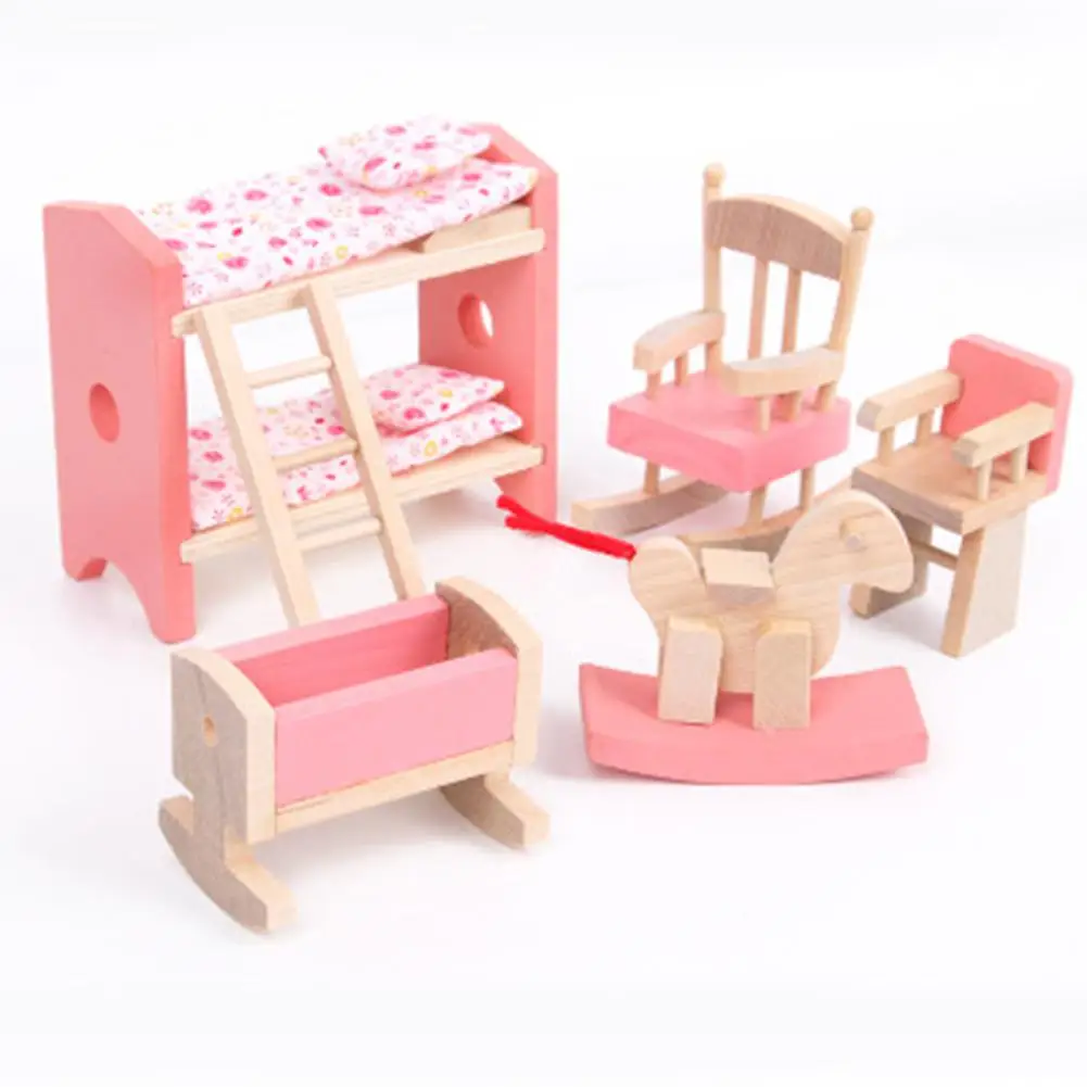 الأطفال حساسة خشبية دمية الأثاث الأطفال مسرحية المنزل لعبة مجموعات الالعاب