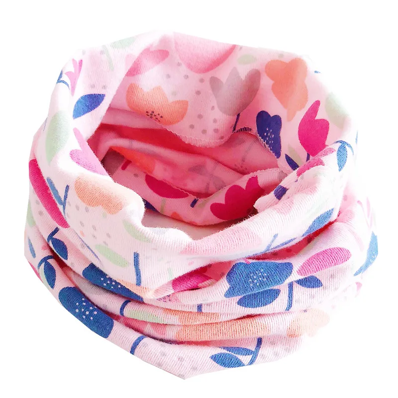 new pink flower Новинка; сезон осень-зима; шарф из хлопка для девочек; Детский шарф; нагрудный шарф для мальчиков и девочек с круглым кольцом; милый детский шарф с воротником; Bufandas - Цвет: new pink flower