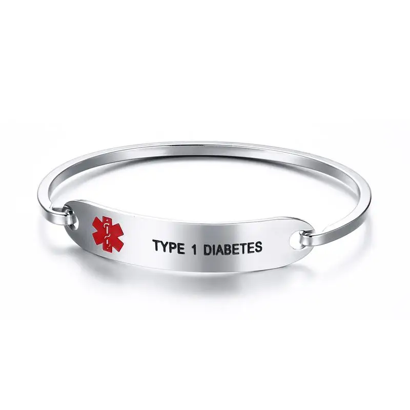 Identificador de Alerta Médica Pulsera Para Señoras Mujeres De Cuarzo Rosa del grano diabetes epilepsia Blush