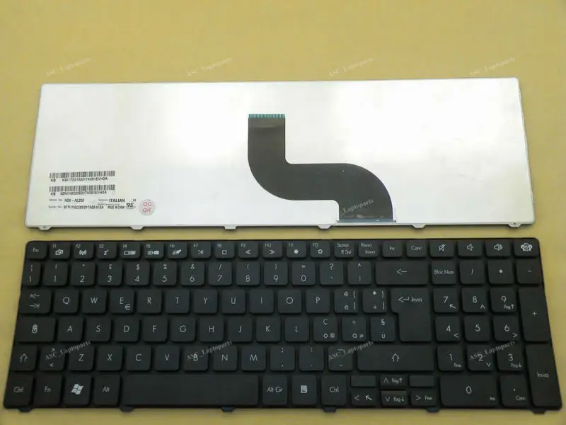 Это Итальянский клавиатура для Packard Bell PEW96 TK11BZ TK13BZ TK36 TK37 TK81 ноутбука черный