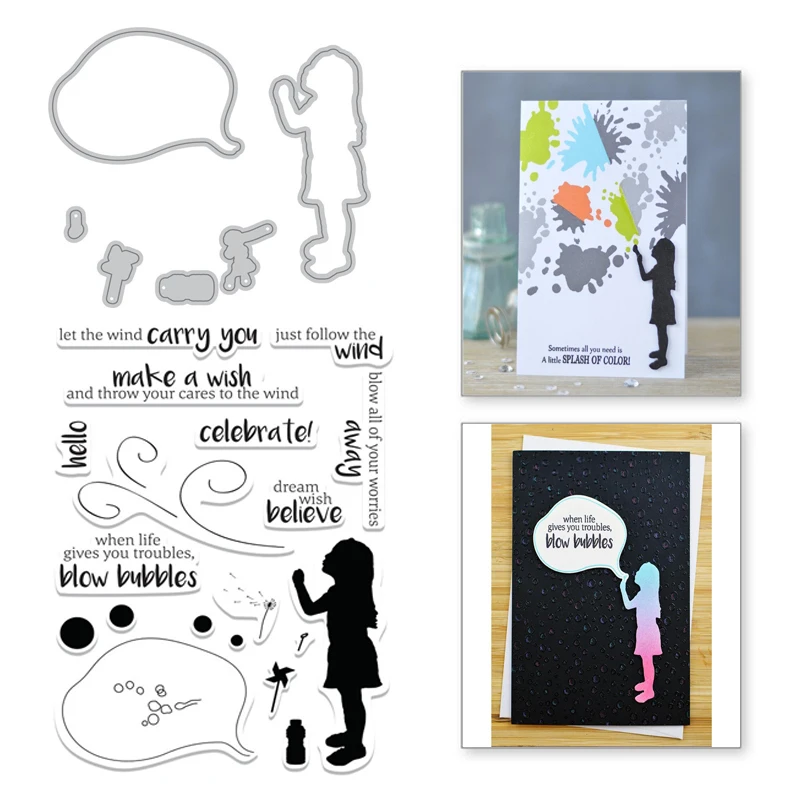 

Eastshape Talking Girl Metal Cutting Dies Dialog Clear Stamps Scrapbooking For Making Cards Embossing Crafts Stencils New 2019