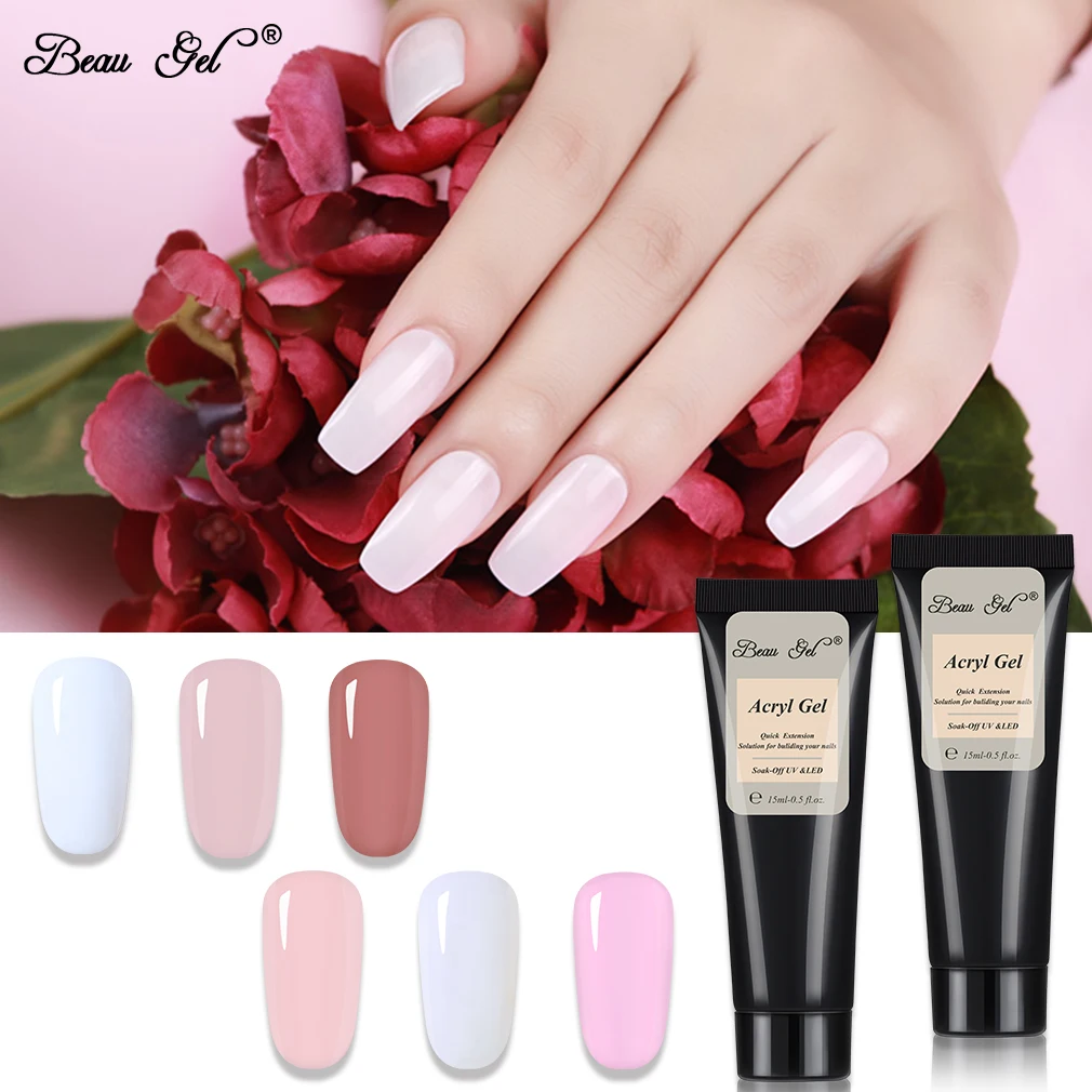 

Beau Gel 15ml Crystal Extend UV Nail Poly Gel Acrylic Builder Finger Extension Jelly Gel Varnish Long Lasting Nail Art Lacquer