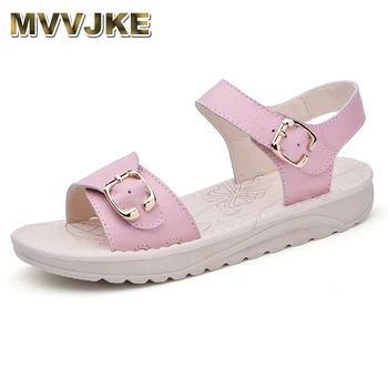 

MVVJKE Women Sandals Female Shoes Woman Summer Wedge Comfortable Sandals Ladies Slip-on Flat Sandals