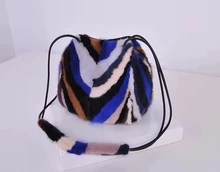 2019 Women Luxury Genuine Mink Fur Handbag Patchwork Colors Multicolor Real Fur Bags Lady Super Fashion Mink Bags etersto 2017 new arrival women real mink fur handbag luxry real fur bag flap bags ladies crossbody bags female bags for lady