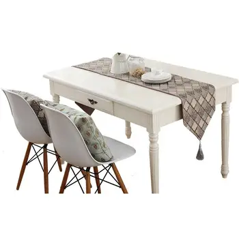 

Elegant Modern Table Runner Colorful Jacquard Runner Table Cloth With Tassels Geometric Cutwork Embroidered Home Table Runner