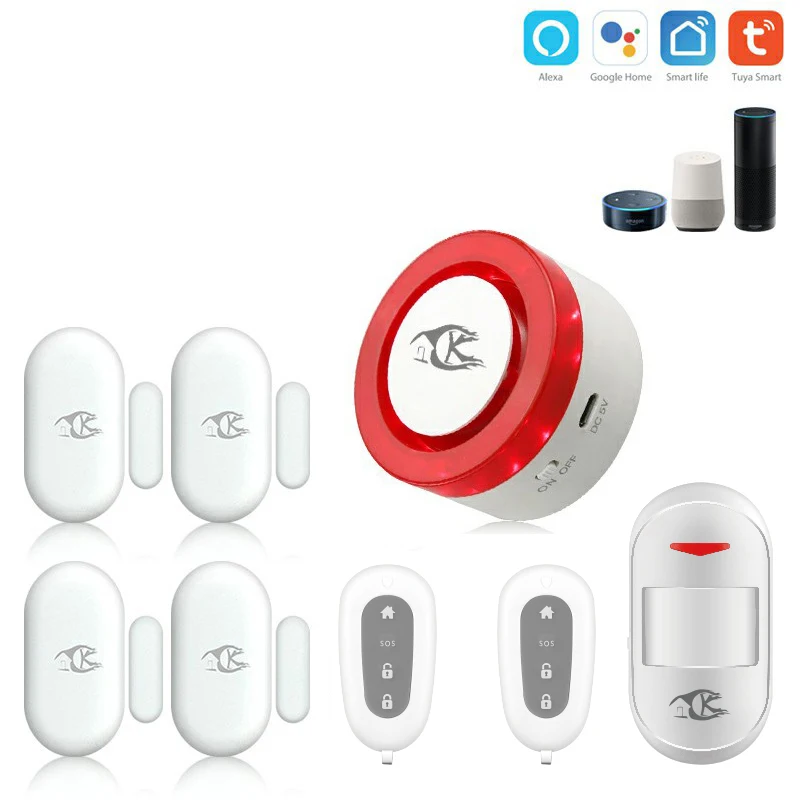 

Wireless WiFi Alarm 433MHZ Host Smart Siren Motion Detector PIR Home Security System DIY Alarm Systems