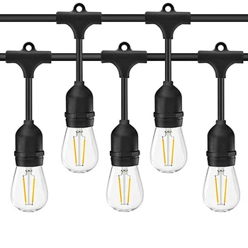 

10M/32Ft Waterproof LED Outdoor String Lights Hanging Vintage 2W Edison Bulbs Commercial Grade Patio Lights Create Cafe Ambience