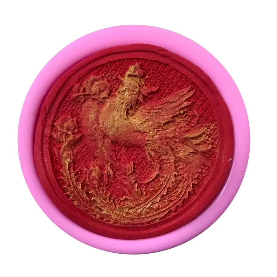 Phoenix Pattern in Rounded Shape Silicone Cookie Fondant ...