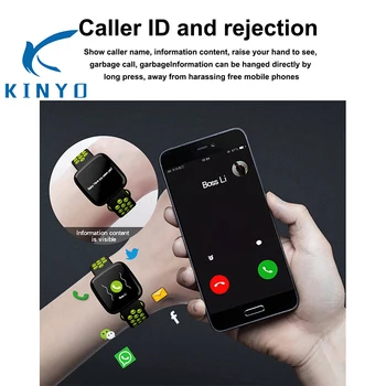 

2018 wholesale price IP67 waterproof smart watch caller ID and rejection F15 smart wristband compatible for Android & IOS phones