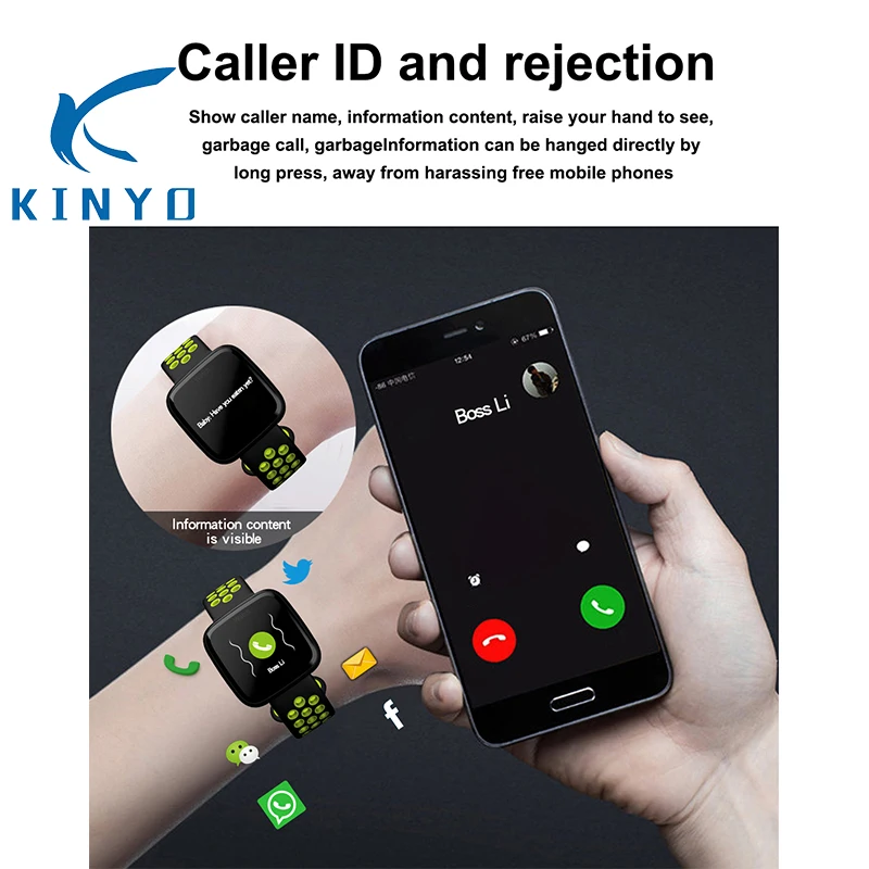 2020 оптовая цена IP67 водонепроницаемые Смарт часы с идентификатором звонящего и