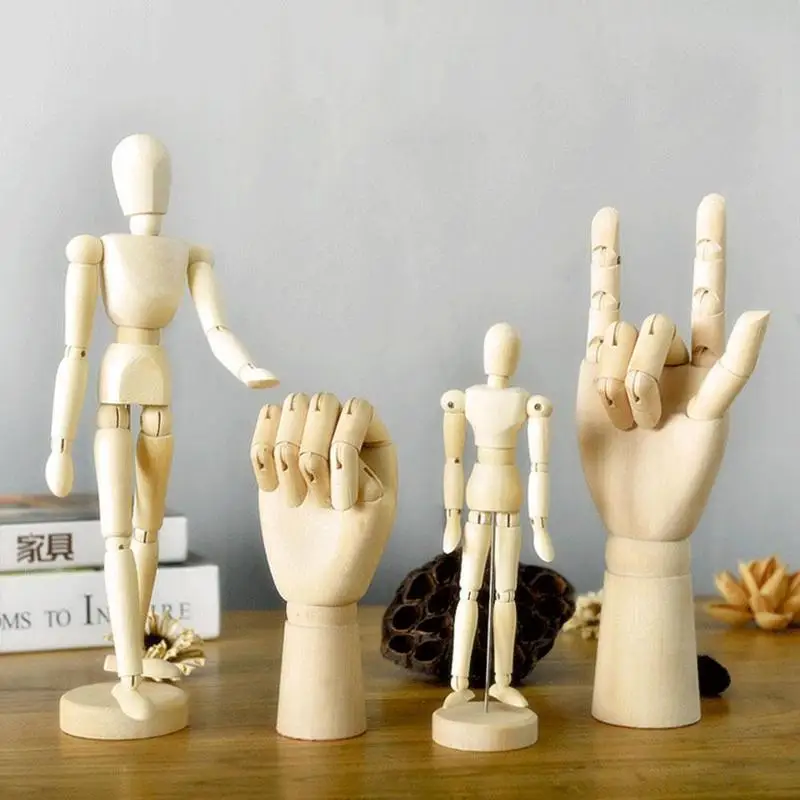 

Wooden Movable Limbs Human Figure Model Artist Sketch Draw Model Home Decoration Accessories
