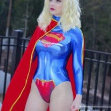 Новинка 52 Супергерл 3D печать женский супергерой косплей костюм спандекс Zentai боди Хэллоуин костюм с накидкой
