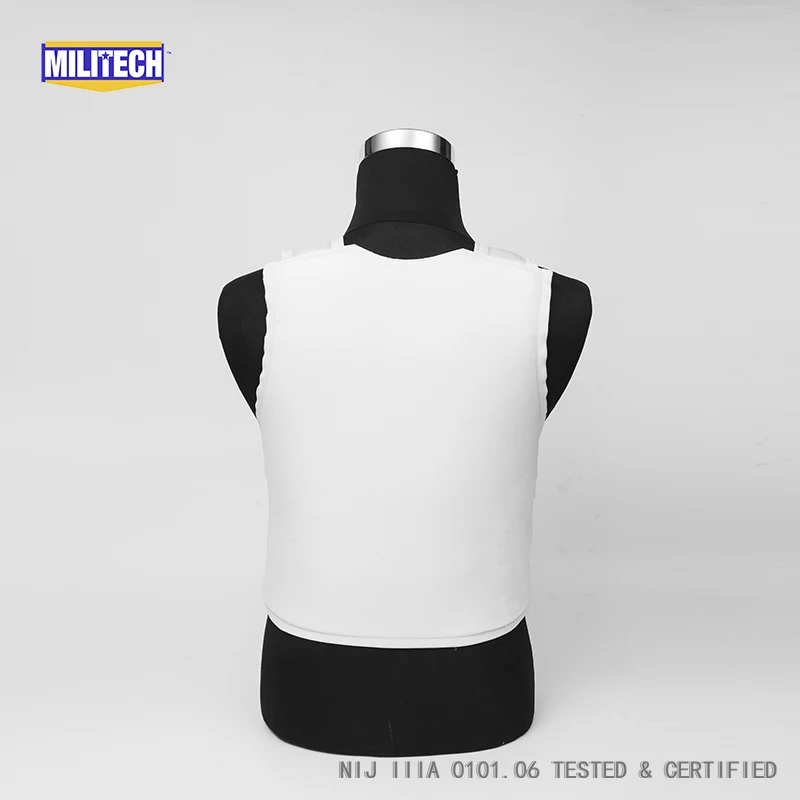 Militech White Female NIJ IIIA 3A and Level 1 Stab Concealable Twaron Aramid Bulletproof Vest Covert Ballistic Bullet Proof Vest