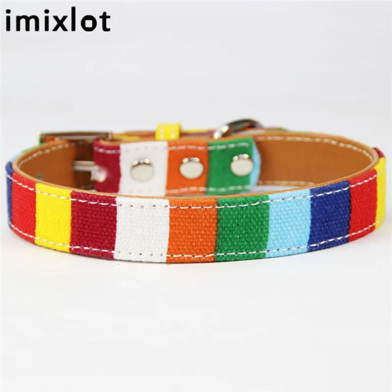 Цветной собачий ошейник Imixlot поводок холст + пу для домашних животных размер S ~ XXL