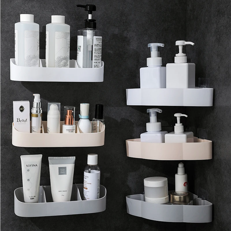 

Corner Drain Shelves Bathroom Storage Rack Punch-Free Powerful Wall-Mounted Wash Shelf Kitchen Storage Wall Mounted Holder rack